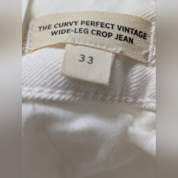Madewell Curvy Perfect Vintage Wide Leg Crop Jeans W33 Tile White NWT NU078 - Picture 10 of 11